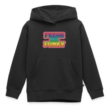 Funky et frais - Sweat Premium à capuche enfant bio - noir - Devant - AI Model Kid Male (0cm)