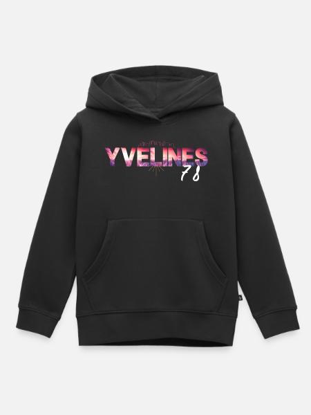 Yvelines 78 Skyline Glow - Kinder Premium Organic Hoodie - Schwarz