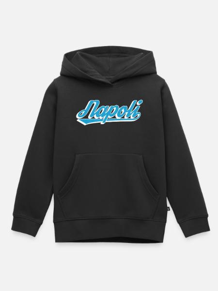 Napoli Retro Script Blau - Kinder Premium Organic Hoodie - Schwarz