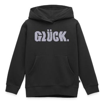 glück - Kinder Premium Organic Hoodie - Schwarz - Vorne - AI Model Kid Male (0cm)