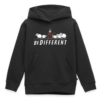 Hardrock Schaf - soyez différent - Sweat Premium à capuche enfant bio - noir - Devant - AI Model Kid Male (0cm)
