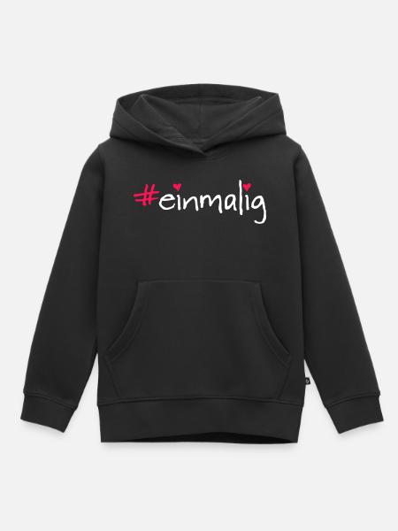 #einmalig - Kinder Premium Organic Hoodie - Schwarz