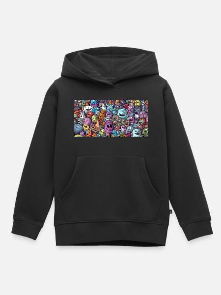 Monsters - Kinder Premium Organic Hoodie - Schwarz