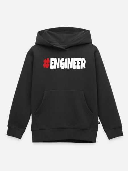 #engineer rot-weiß - Kinder Premium Organic Hoodie - Schwarz