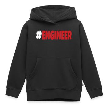 #engineer blanc et rouge - Sweat Premium à capuche enfant bio - noir - Devant - AI Model Kid Male (0cm)