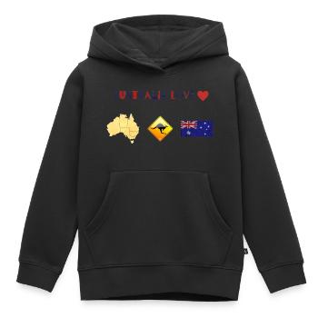 Australien, Australia Love, Australien Liebe - Kinder Premium Organic Hoodie - Schwarz - Vorne - AI Model Kid Male (0cm)