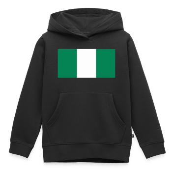 Flagge von Nigeria / Drapeau Nigéria - Kinder Premium Organic Hoodie - Schwarz - Vorne - AI Model Kid Male (0cm)