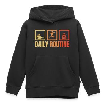 Tägliche Yoga Routine - Kinder Premium Organic Hoodie - Schwarz - Vorne - AI Model Kid Male (0cm)