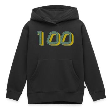 100. 100 JAHRE. 100-JÄHRIGES JUBILÄUM. GEBURTSTAG 100 - Kinder Premium Organic Hoodie - Schwarz - Vorne - AI Model Kid Male (0cm)
