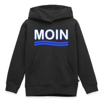 Bonjour - Sweat Premium à capuche enfant bio - noir - Devant - AI Model Kid Male (0cm)