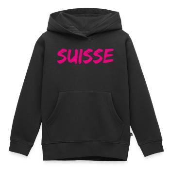SCHWEIZ. LAND - Kinder Premium Organic Hoodie - Schwarz - Vorne - AI Model Kid Male (0cm)