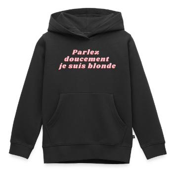 Sprich leise, ich bin blond - Kinder Premium Organic Hoodie - Schwarz - Vorne - AI Model Kid Male (0cm)