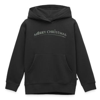 merry Christmas Schriftzug mit Symbolen - Kinder Premium Organic Hoodie - Schwarz - Vorne - AI Model Kid Male (0cm)