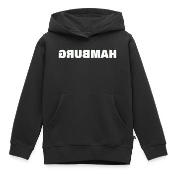 HAMBOURG - Sweat Premium à capuche enfant bio - noir - Devant - AI Model Kid Male (0cm)
