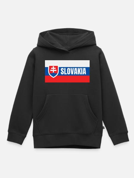 Slowakische Flagge - Kinder Premium Organic Hoodie - Schwarz