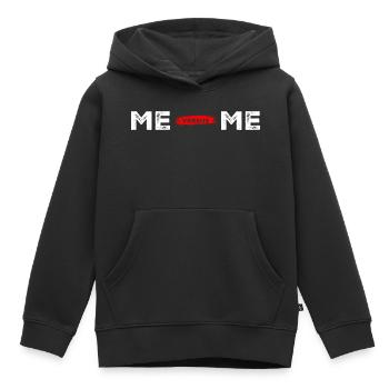 Me Me Roter Pinsel Geteiltes Porträt - Kinder Premium Organic Hoodie - Schwarz - Vorne - AI Model Kid Male (0cm)