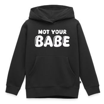 pas votre bébé - Sweat Premium à capuche enfant bio - noir - Devant - AI Model Kid Male (0cm)