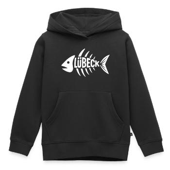 Lübecker Fischgrät - Kinder Premium Organic Hoodie - Schwarz - Vorne - AI Model Kid Male (0cm)