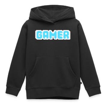 Gamer Pixel - Kinder Premium Organic Hoodie - Schwarz - Vorne - AI Model Kid Male (0cm)