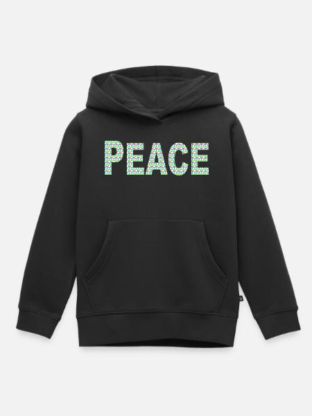 Peace Wort mit Peacezeichen - Kinder Premium Organic Hoodie - Schwarz