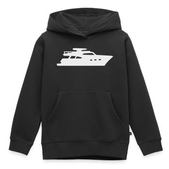 Yacht Silhouette Motorboot - Kinder Premium Organic Hoodie - Schwarz - Vorne - AI Model Kid Male (0cm)