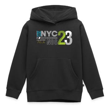 Urban Streetwear Nummer 86 Design - Kinder Premium Organic Hoodie - Schwarz - Vorne - AI Model Kid Male (0cm)