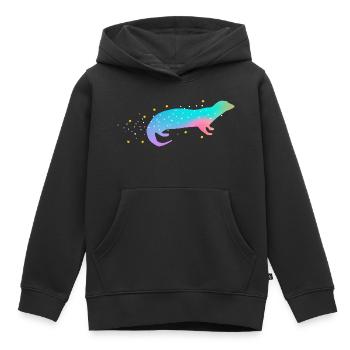 Sea Otter Gradient - Kids Premium Organic Hoodie - black - Front - AI Model Kid Male (0cm)