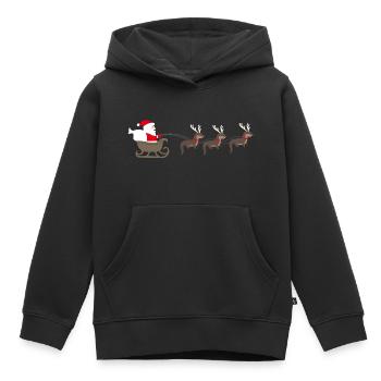 Sea Otter Cartoon Weihnachtsgeschenk - Kinder Premium Organic Hoodie - Schwarz - Vorne - AI Model Kid Male (0cm)