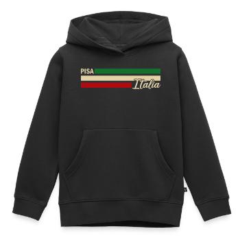 Italia - Pise - Italien - Italy - Sweat Premium à capuche enfant bio - noir - Devant - AI Model Kid Male (0cm)