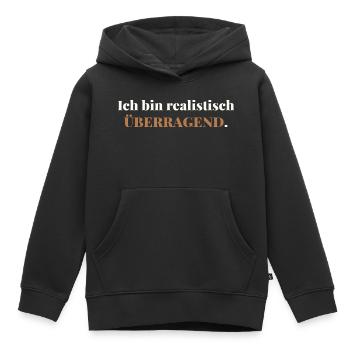 Je suis réalistement exceptionnel – élégamment honnête - Sweat Premium à capuche enfant bio - noir - Devant - AI Model Kid Male (0cm)