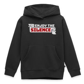 Enjoy The Silence Saying Calm Silence Introvert - Kids Premium Organic Hoodie - black - Front - AI Model Kid Male (0cm)