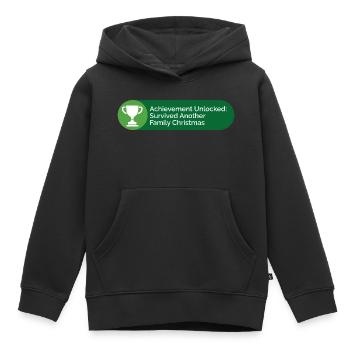 A survécu à une autre famille Noël Gamer drôle - Sweat Premium à capuche enfant bio - noir - Devant - AI Model Kid Male (0cm)