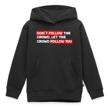 Contrôlez votre propre piste : ne suivez pas la foule - Sweat Premium à capuche enfant bio - noir - Devant - AI Model Kid Male (0cm)