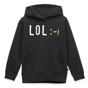 lol - Sweat Premium à capuche enfant bio - noir - Devant - AI Model Kid Male (0cm)