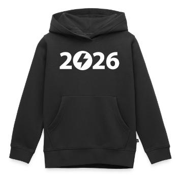 High Voltage 2026, Electrician 2026 - Kids Premium Organic Hoodie - black - Front - AI Model Kid Male (0cm)