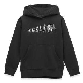 Evolution endet am Computer – Humor Design - Kinder Premium Organic Hoodie - Schwarz - Vorne - AI Model Kid Male (0cm)