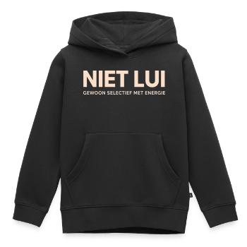 Nicht faul. Einfach selektiv mit der Energie. - Kinder Premium Organic Hoodie - Schwarz - Vorne - AI Model Kid Male (0cm)