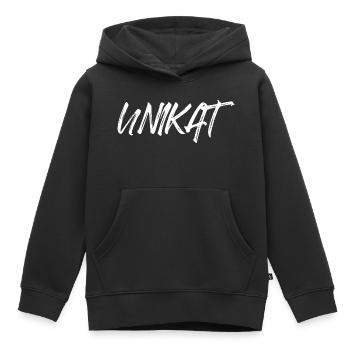 Unique Unique Individuel Valeur de soi unique - Sweat Premium à capuche enfant bio - noir - Devant - AI Model Kid Male (0cm)