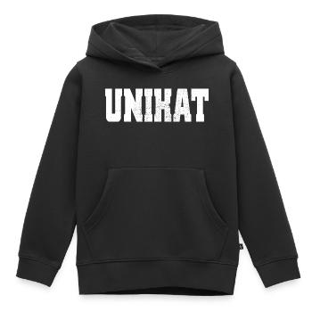 Unique Unique Individuel Valeur de soi unique - Sweat Premium à capuche enfant bio - noir - Devant - AI Model Kid Male (0cm)