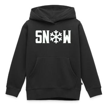 Neige - Sweat Premium à capuche enfant bio - noir - Devant - AI Model Kid Male (0cm)
