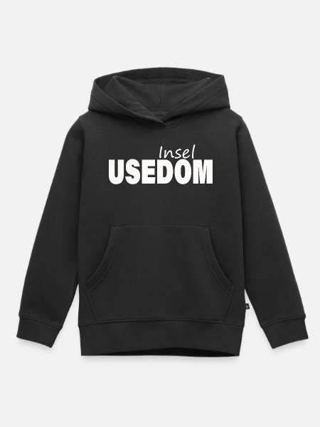 USEDOM - Kinder Premium Organic Hoodie - Schwarz