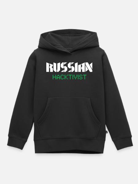 Russian Hacktivist Cyber Security Design - Kinder Premium Organic Hoodie - Schwarz