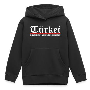 Turquie - Sweat Premium à capuche enfant bio - noir - Devant - AI Model Kid Male (0cm)