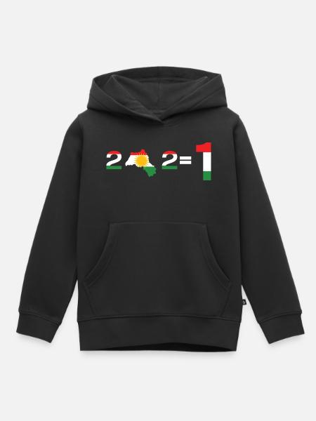 Kurdistan 2+2= 1  - Kinder Premium Organic Hoodie - Schwarz