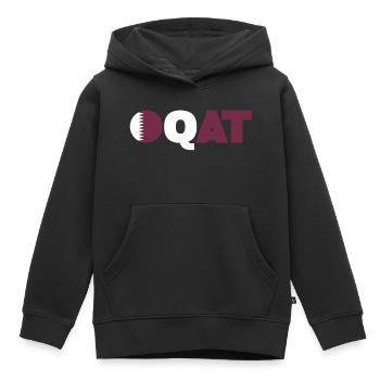 Qatar - Sweat Premium à capuche enfant bio - noir - Devant - AI Model Kid Male (0cm)