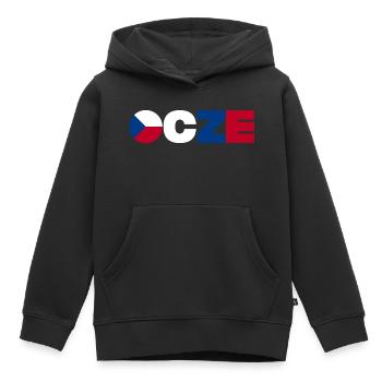 République tchèque - Sweat Premium à capuche enfant bio - noir - Devant - AI Model Kid Male (0cm)