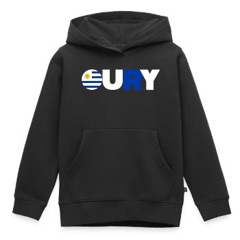 Uruguay - Sweat Premium à capuche enfant bio - noir - Devant - AI Model Kid Male (0cm)