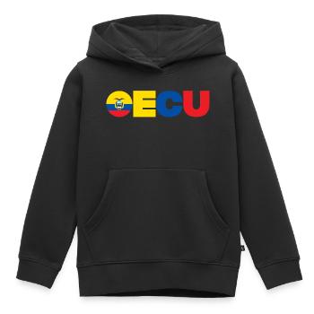 Équateur - Sweat Premium à capuche enfant bio - noir - Devant - AI Model Kid Male (0cm)