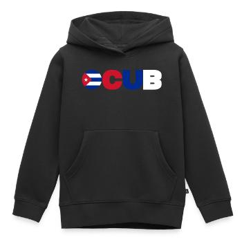 Kuba - Kinder Premium Organic Hoodie - Schwarz - Vorne - AI Model Kid Male (0cm)