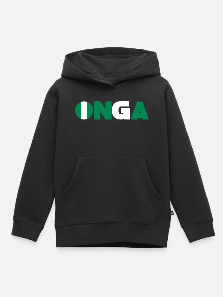 Nigeria - Kinder Premium Organic Hoodie - Schwarz